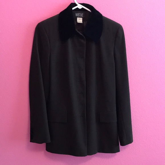 Virtue Jackets & Blazers - Virtue long sleeve button down dark brown coat